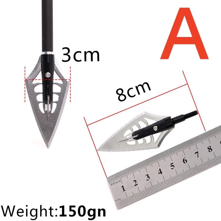10pcs 150/170 Grain Archery Arrowhead Stainless Steel Broadhead Target Point Tips Hunting Bow Arrow Shooting Accessory