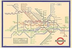 Vintage London Tube Map 1933 Wall Art