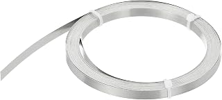 MECCANIXITY Nichrome Flat Heater Wire 32.5ft(10m) x0.2mmx6mm High Temp Wire for Heating Elements, DIY Craft, Black and Silver