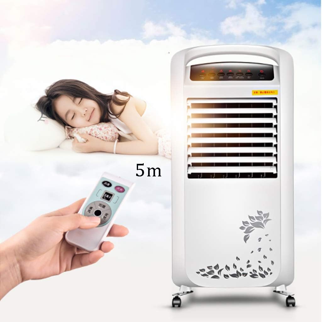Moving The Air Cooler Cold Warm Dual Use Air Conditioner 4 in 1 Low Noise Large Water Tank No Water Pipe Modern Home Refrigeration Fan White