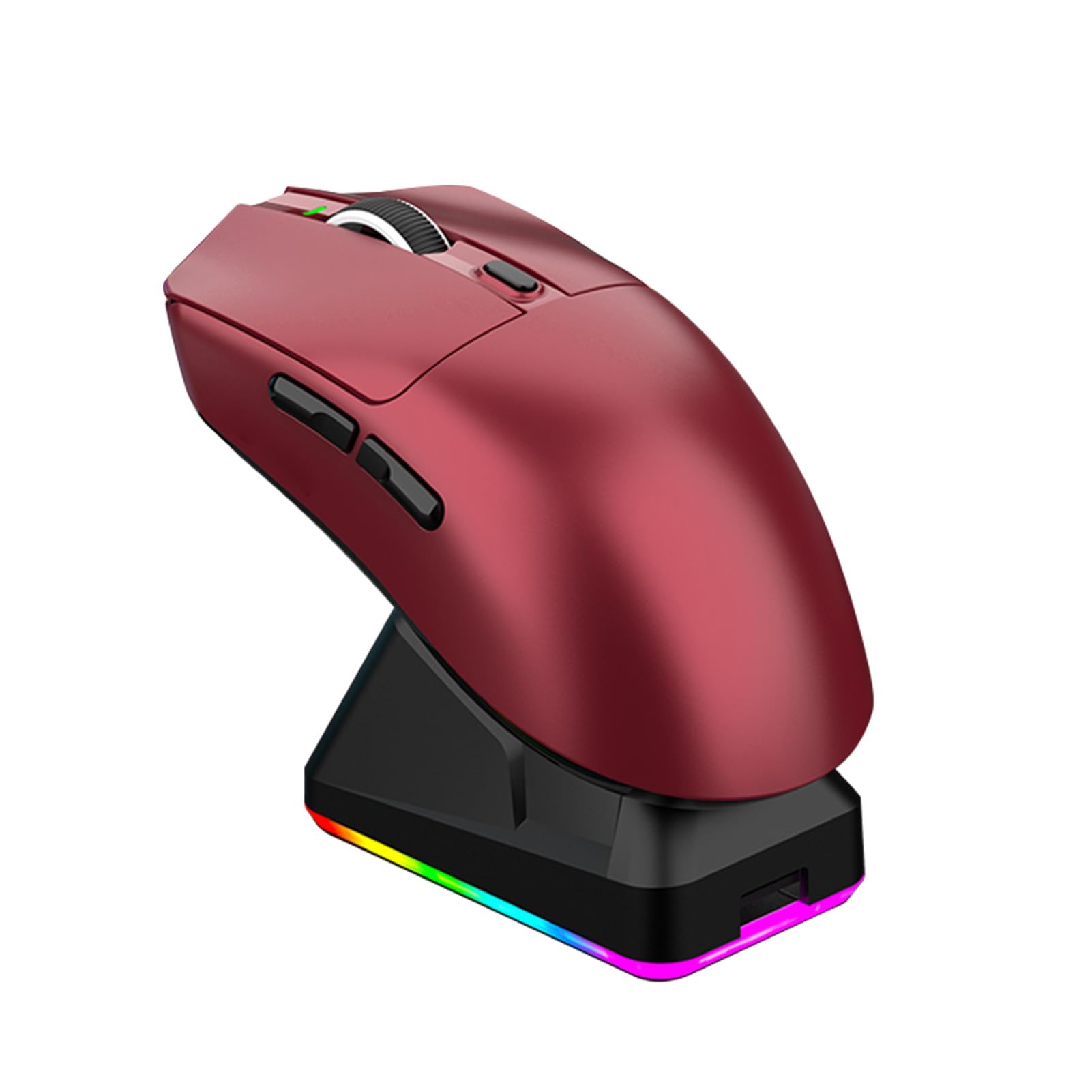 Tosuny Mouse da Gioco Wireless, Mouse da Gioco Tri-mode 2.4G/USB/Bluetooth con Base di Ricarica RGB, 800-12000 DPI, 7 Pulsanti Programmabili, Mouse Ricaricabile per PC Portatile (rosso)