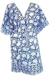 Rastogi Handicrafts 100% Cotton Hand Block Print Beach Caftan Women's Print Swimsuit Cover-up Price In India