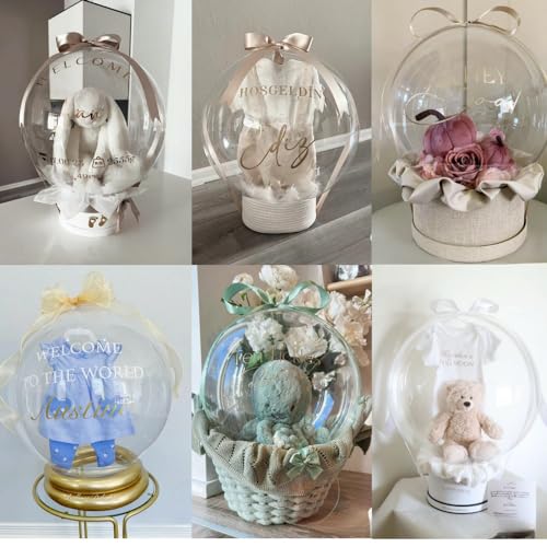 Large Clear Balloons for Stuffing, 10pack Big Extra Wide Mouth Bubble BoBo Balloons, Giant Wrap Gifts for Mother's Day/Baby Shower/Birthday Decor