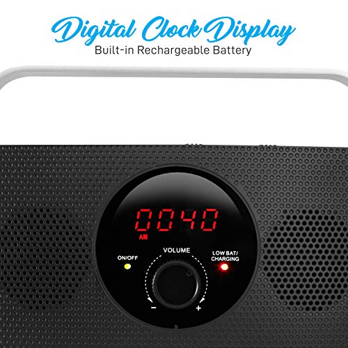 Pyle Wireless Tv Listening Speaker - Hi-Fi Bedside Digital Assisted Tv Amplifier For Hearing Impaired, Portable Speaker For Seniors W/Audio In, Optical In, Headphone Jack, Clock Display - Ptvsp50Bk #TOP4
