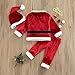 DAOLUAN Three Piece Children’s Clothes Fashion Santa Claus Long Sleeve Cardigan and Trousers & Hat (Red, 12-18 Months)