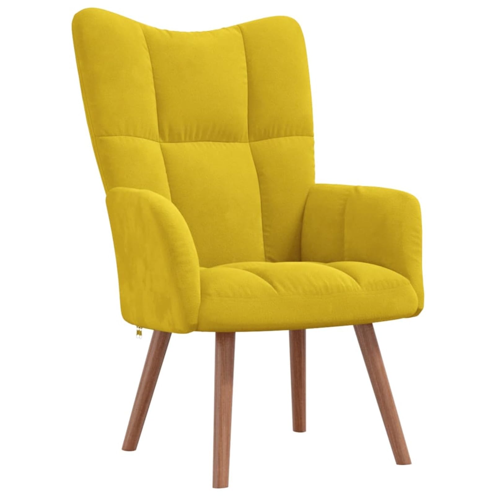 Relaxsessel mit Hocker Senfgelb Samt Lesestuhl Bequemer Sessel Reading Chair - 328069