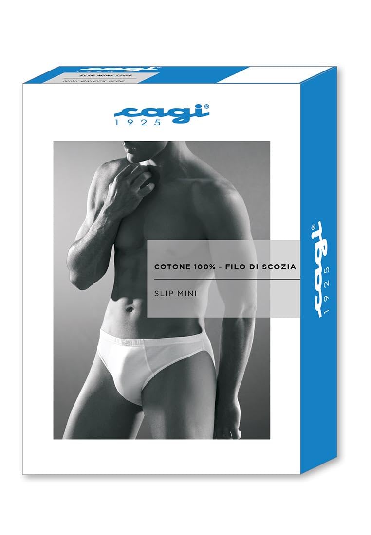 CAGI 1208 - Juego de 6 Calzoncillos Slip (100% Hilo de Escocia), Color Blanco