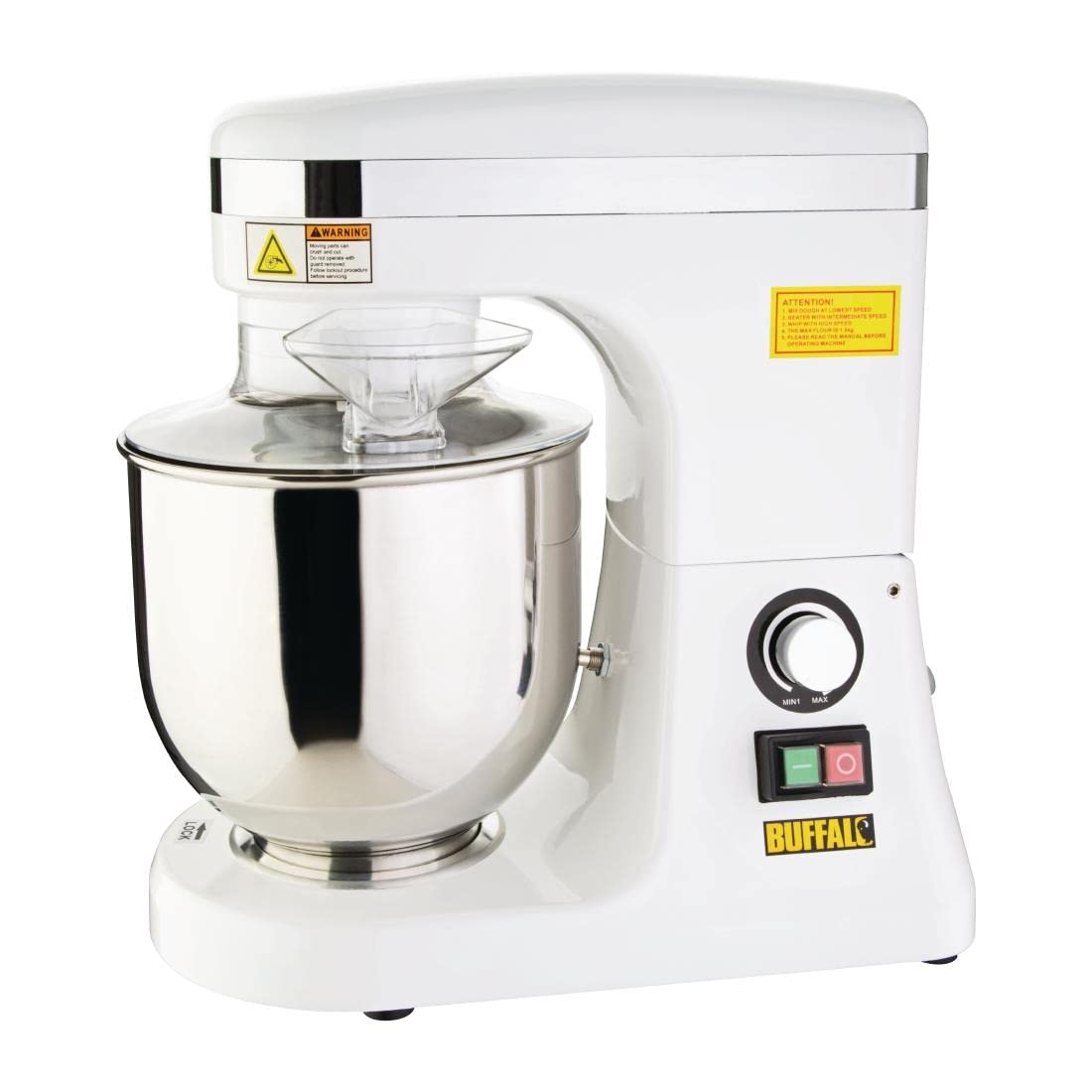 Buffalo -Buffalo Planetary Mixer 7 Litre White - Electric Cake Beater on White Stand for Pastry, Icing, Sauces or Dough DB266