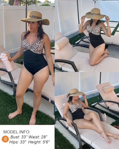 Image of Holipick Women Tummy Control One Piece Swimsuit - Push Up Bathing Suit Full Coverage Slimming Swimwear