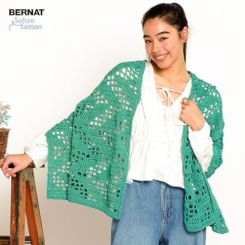 Bernat Softee Cotton Pool Green Yarn - 3 Pack of 120g/4.25oz - Nylon - 3 DK (Light) - 254 Yards - Knitting, Crocheting & Crafts by Bernat - Image 5