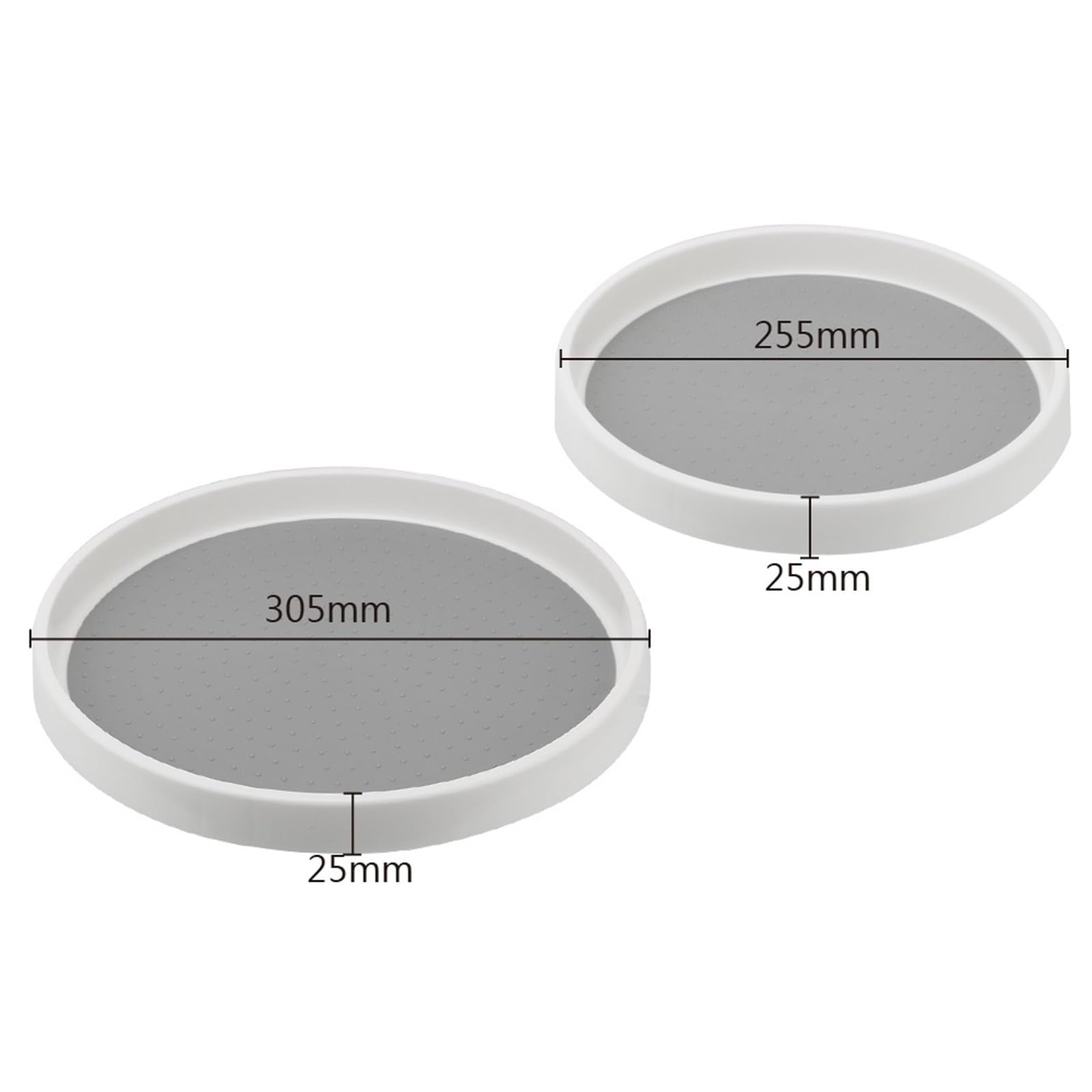 2 bandejas de almacenamiento cocina, organizador giratorio, estante for especias, armario despensa, plato, redondo for almacenar condimentos para Nevera, Cocina(2.5x25.5cm)