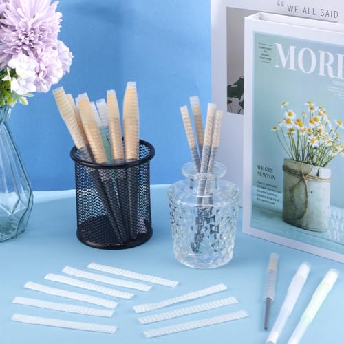 Image of GORGECRAFT 200Pcs Makeup Brush Net Pen Guard Protector Reusable Net Thread Spool Savers Expandable Mesh Cover Plastic Sewin Thread Netting Machine Embroidery Net for Eyeshadow Brush Sewing, White