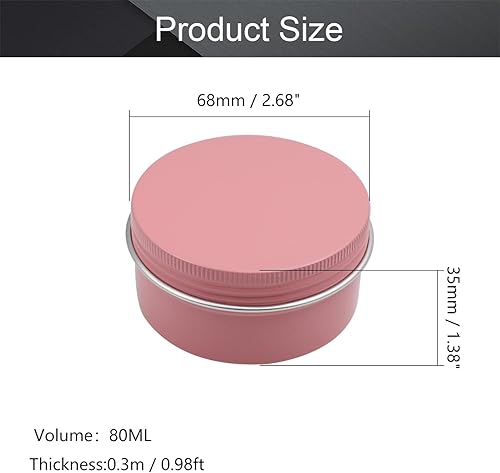 Vista 233 de Othmro Latas redondas de aluminio para tapas de metal, con tapa de rosca de 2.0 fl oz/2 onzas, 2.677 x 0.984 in (D* H) contenedores de aluminio