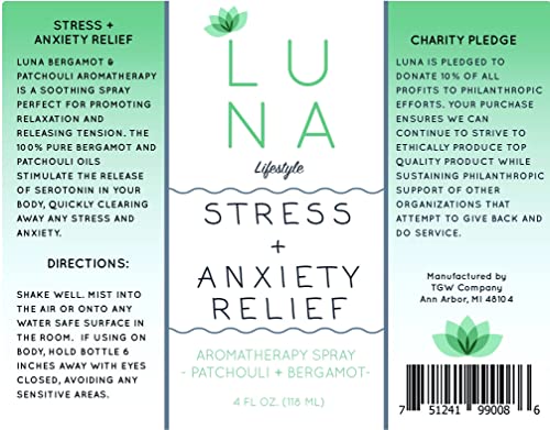 Bergamot & Patchouli Aromatherapy Spray - Relaxing Stress Relief - Room & Pillow Mist #TOP3