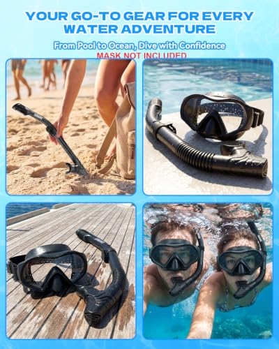Tubo de snorkel seco Aegend para adultos con clip para máscara para esnórquel - solo snorkel miniatura 7
