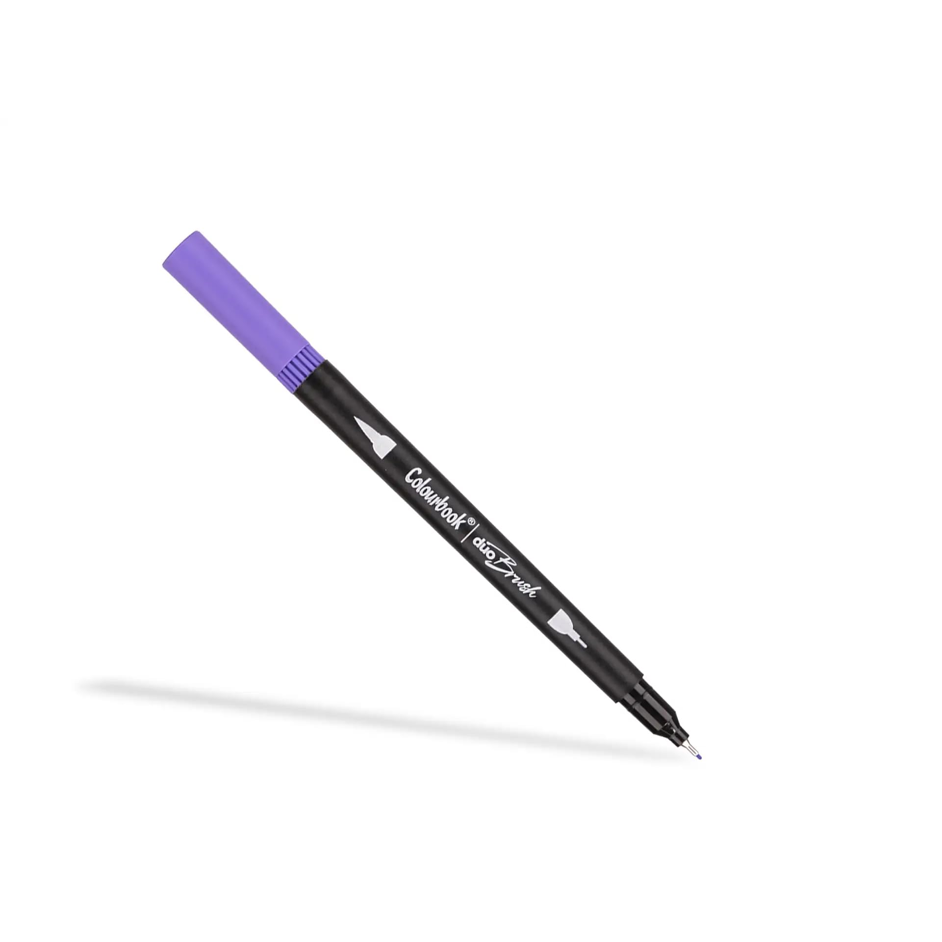 Colourbook - Pennarelli Duo Brush, Doppia Punta 2.5mm e 5mm, 120 Pennarelli Professionali per Disegno Artistico, Punta Fine e Morbida, Valigetta Organizzata (Blu Navy)