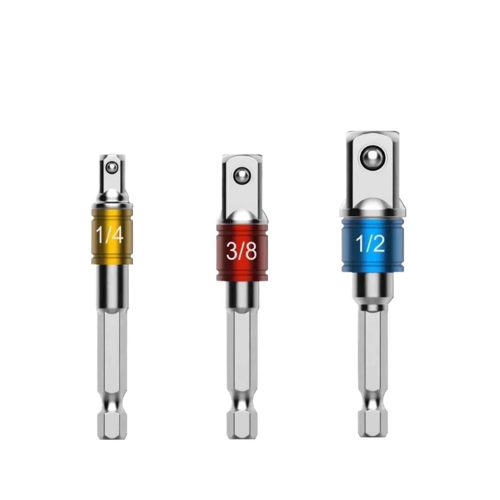 Extensión de vástago hexagonal para adaptador de enchufe de impacto y destornillador manual