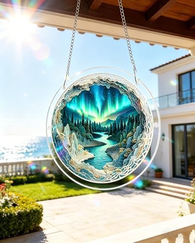 Acrylic Suncatcher Jigsaw Puzzle, Window Suncatcher Acrylic Puzzle, 83 Pieces DIY Suncatcher Kits for Adults, Home Decor Gift for Women Men Mom Birthday Gift (I) - 5