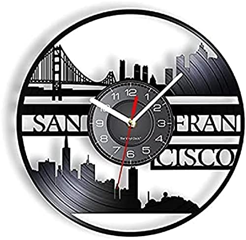 Schallplatte, Golden Gate Bridge, amerikanisches Stadtbild, Vintage-Stil, Gravierillustration Cover