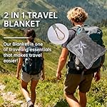 Travel Blanket and Pillow-2-in-1, Ultra-Soft&Compact,Airplane Blanket with Hand Luggage Belt and Backpack Clip,Travelers Accessories Gifts, 61x43 Inches（Gray） - Image 2