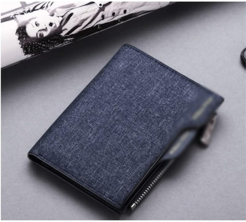 VIDI Men's Zipper Wallet Short Fabric Thin Zero