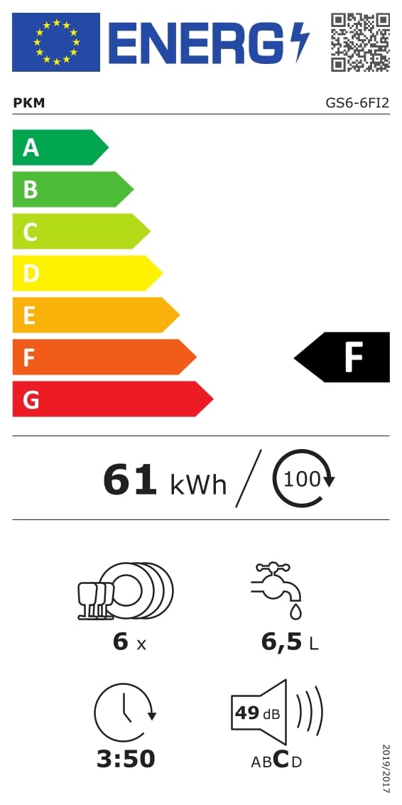 PKM Einbau Geschirrspüler GS6-6FI2 | Vollintegriert | Platz für 6 Gedecke | Startzeitvorwahl | 6 Programme | Höhe 46 cm | Breite 55 cm | Überlaufschutz