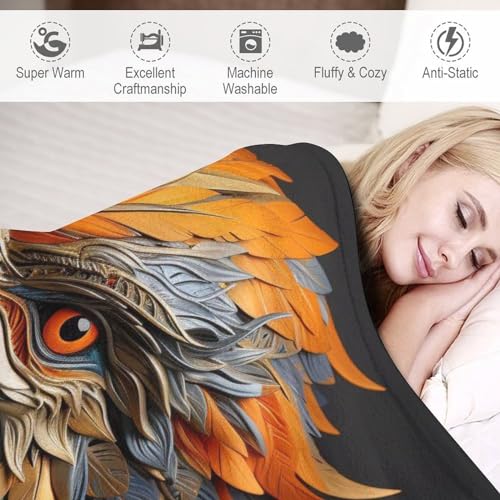 Manta de forro polar Águila de felpa para sofá y cama, cuatro estaciones, 180 x 200 cm 6