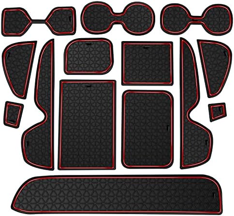 18-Piece Cup & Door Console Liner Set For 2016-2022 Toyota Tacoma - Black Trim Inserts, Waterproof, Easy Install