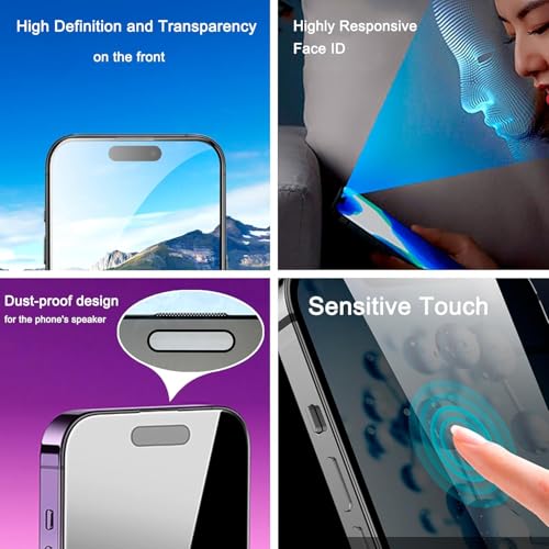 Image of TitanEdge True Privacy Tempered Glass Screen Protector Guard Compatible For iPhone 16 plus /15 plus, 9H Hardness, Easy Installation Kit, 4-Way 360, Anti-Spy - 1 Pack