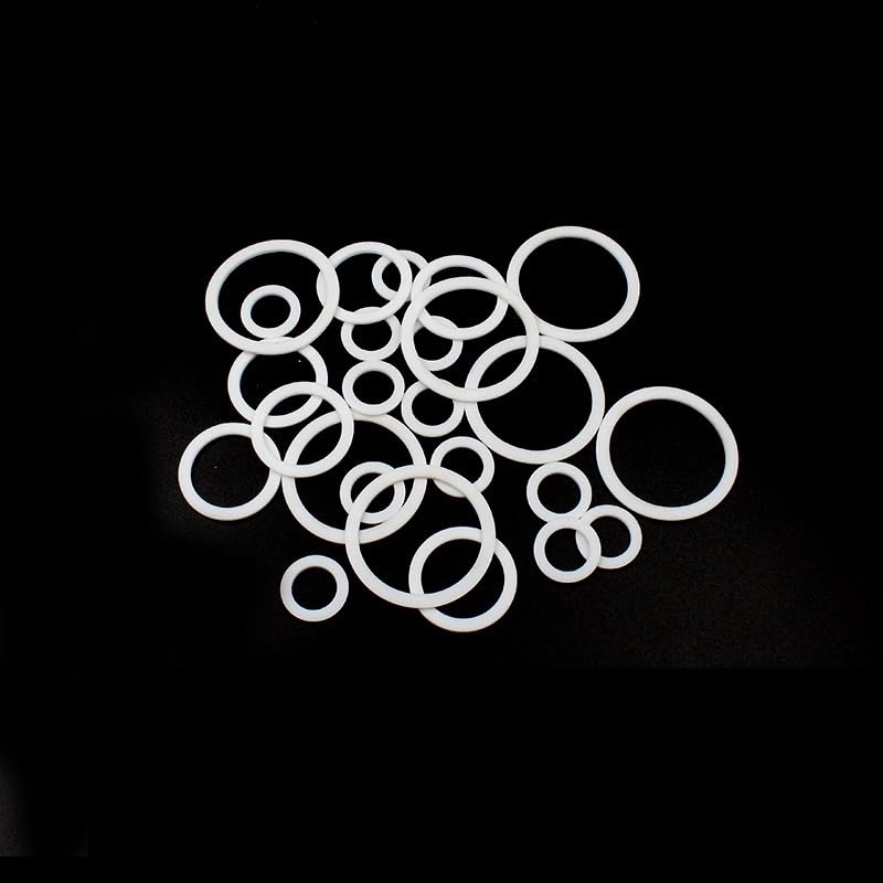 Podkładki płaskie PTFE, Zestaw 10 uszczelek PTFE Płaski pierścień 2 mm M6 do M45 Podkładki O-ring do kranu z wężem falistym(M45x55x2mm)