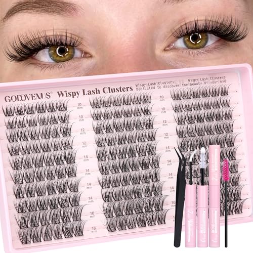 Image of Wispy Lash Clusters Kit Mascara-like Natural Eyelash Clusters Lashes Cluster Eyelash Extensions Kit 10-16mm False Eyelashes Individual Lashes C Curl Lash Extension Kit For DIY