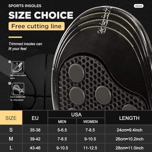 Image of XINIFOOT Silica Gel Sport Shoe Insoles for Men and Women, Spring Cushioning & Shock Absorption Inserts, Forefoot Massage Support, Plantar Fasciitis Relief, Athletic Comfort Insoles