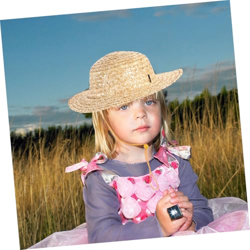 BESPORTBLE Boy Girl Straw Hat Uv Protection Sun Visor Beach Hat for Boys and Girls Khaki4