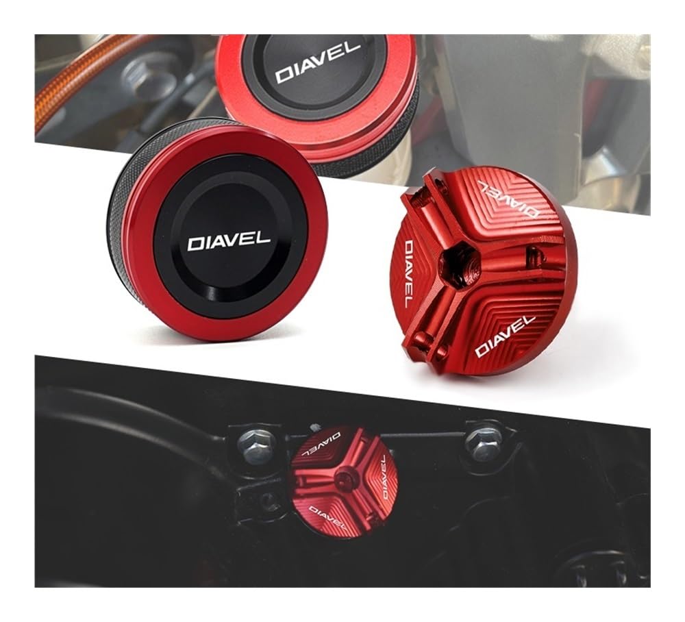 Bouchon réservoir Frein Avant Bouchon De Réservoir Liquide Frein Arrière Et Remplissage D'huile pour Diavel 2011 2012 2014, Accessoires Protection AV&Ant