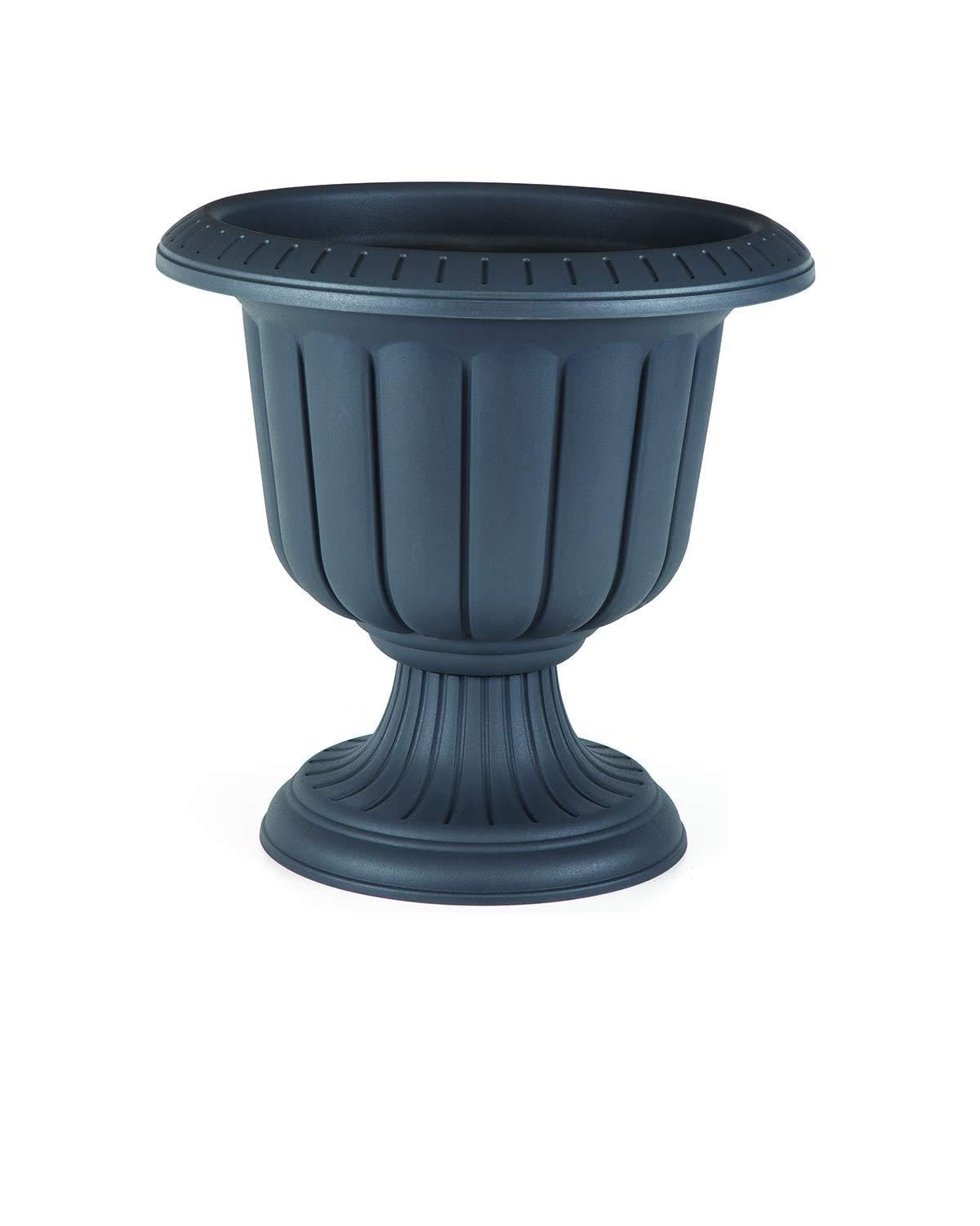 Jardinière taupe gracieuse sur pied - 60cm - 47L résistante aux UV - Pot à épices rond - Jardinière - Nergiz