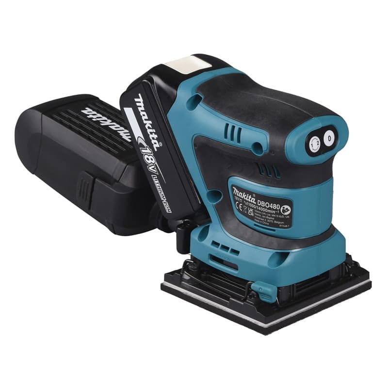 Makita DBO480ZJ Schwingschleifer 18 V LXT 112 x 102 mm (nur Produkt) aus Makpac