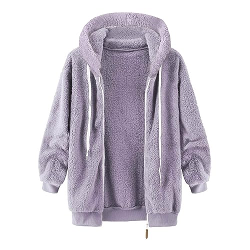 Oversized Fuzzy Fleece Jackets For Women 2025 Fall Fashion Solid Color Faux Fur Cardigan Coat Shaggy Warm Winter Outerwear3