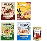 Misura Cereali Paquet de test céréales Fibraextra, protéines, Natura Ricca, Dolcesenza, bouclier complet, riz et grains entiers, 4 x 300 g + Italian Gourmet polpa 400 g