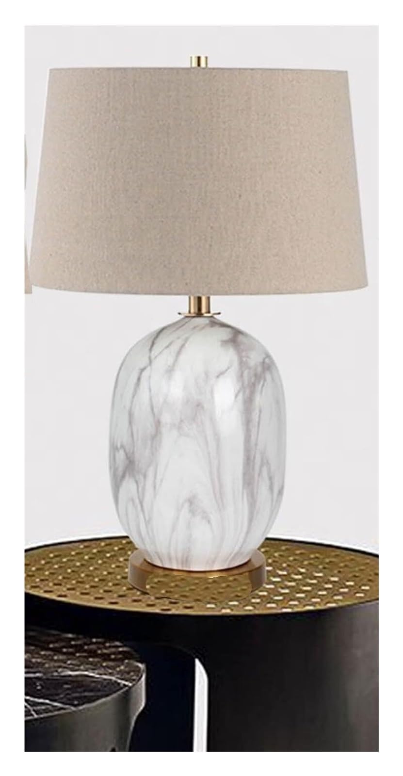 Bedside Lamp Modern Fashion Decorative Table Lamp Simple European Warm Bedside Lamp Imitation Marble Ceramic Table Lamp Table Lamp