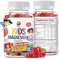 Magnesium Gummies for Kids & Adults - 100mg - Calm Magnesium Chews - Magnesium Citrate Chewable Supplement for Mood & Muscle Support - Citrato de Magnesio para Niños - 90 Gummies