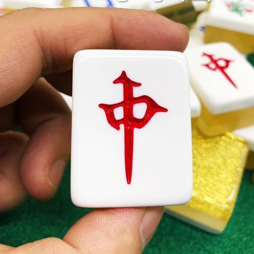 Chiński mahjong Zestaw do mahjonga chińskiego – domowy kryształ akrylowy duży mahjong klasyczna gra w mahjonga w stylu chińskim Interaktywna gra rozrywkowa dla wielu graczy
