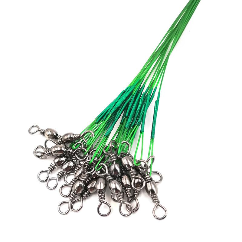 60 piezas de líderes de alambre de pesca con accesorio de giratorio miniatura 5