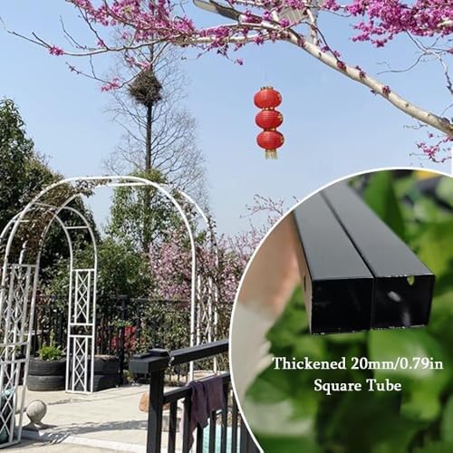 Sturdy Metal Garden Arch for Climbing Plants, Trellis for Roses & Vines, Easy Assembly Wedding Arch, Green Arbor Decoration - 102" W x 90.5" H