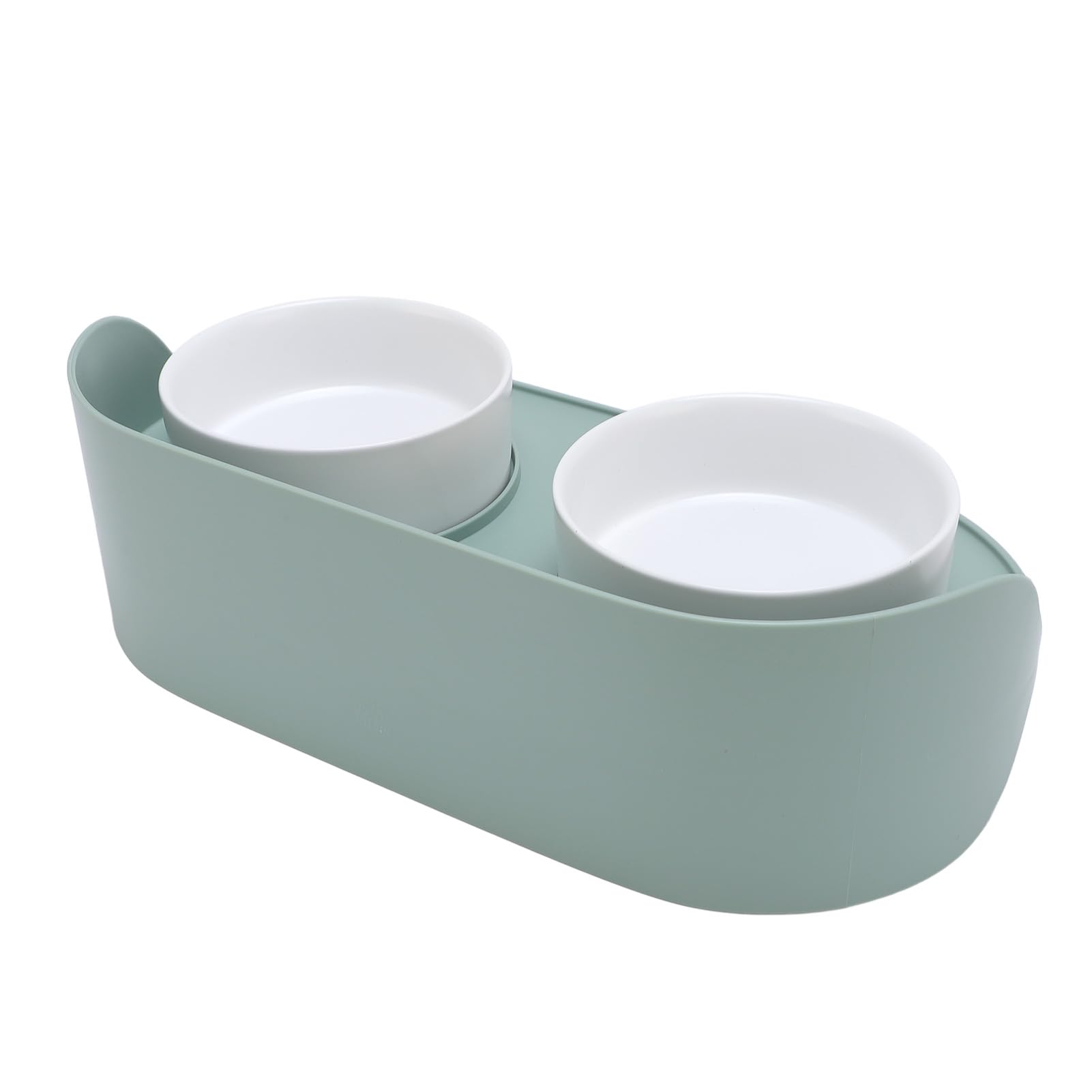 Gamelles Surélevées pour Chat, Protection de la Colonne Cervicale de 12 Cm de Hauteur, Gamelles Surélevées en Céramique pour Chat, Anti-éclaboussures, Double Bol avec Support pour Chats,