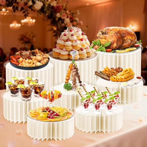 Image of 10 Pcs Buffet Risers, Table Food Risers Foldable Cake Display Stands