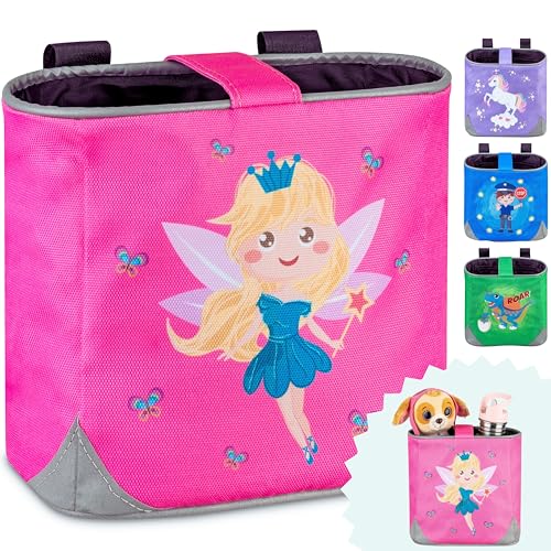 wonneklein Fahrradkorb Kinder vorne I Lenkertasche für Laufrad, Fahrrad, Dreirad oder Roller I kompatibel mit Woom und Puky I Fahrradtasche Kinderfahrrad mit Fee-Motiv (Feli Fee)