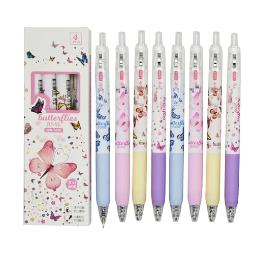 12 bolígrafos retractiles con diseño floral y tinta negra miniatura 1