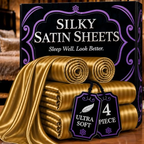 DECOLURE Satin Sheets Twin Size | Softer Than Silk | Luxury 4 Pc Bed Set