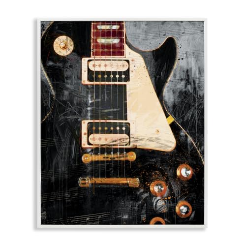 Vintage Electric Guitar Music Notes, 16 x 20 Inch Framed Giclée Print