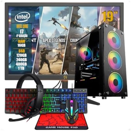 PC Gamer Completo Intel Core i7 3ª Geração, Opções 8GB/16GB RAM, ...
